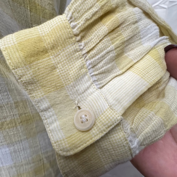 Burberry Plaid Long Sleeve Top Yellow - Picture 9 of 11
